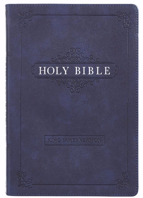 KJV Large Print Thinline Bible, Navy, Thumb Indexed