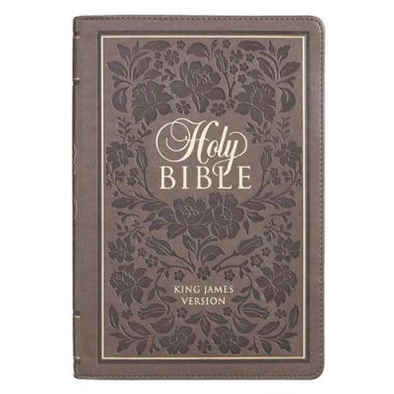 KJV Large Print Thinline Bible, Flowers, Thumb Indexed