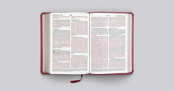 ESV Large Print Compact Bible, Trutone, Berry, Floral Design - Re-vived