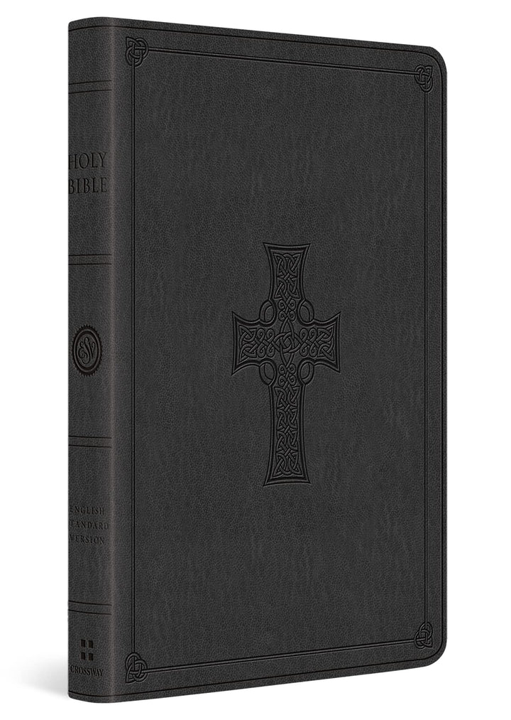 ESV Value Thinline Bible, Trutone, Charcoal, Celtic Cross - Re-vived