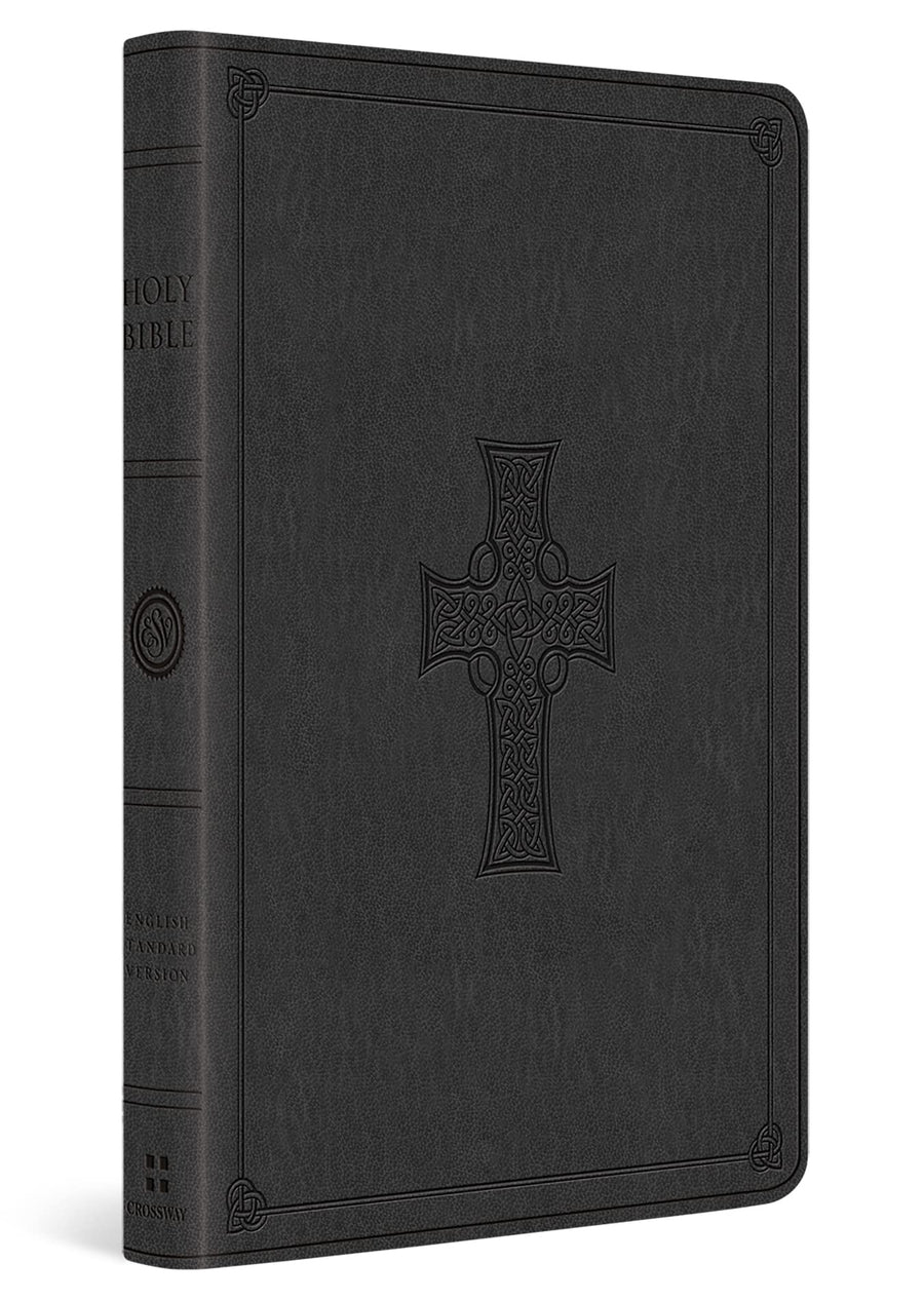 ESV Value Thinline Bible, Trutone, Charcoal, Celtic Cross - Re-vived