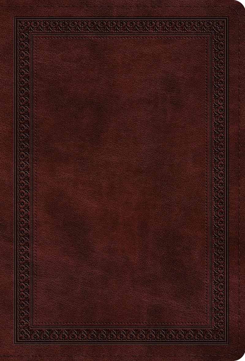 ESV Large Print Compact Bible, Mahogany, Border Design - Re-vived
