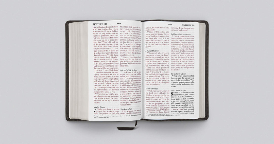 ESV Large Print Personal Size Bible, Buffalo Leather, Brown - Re-vived