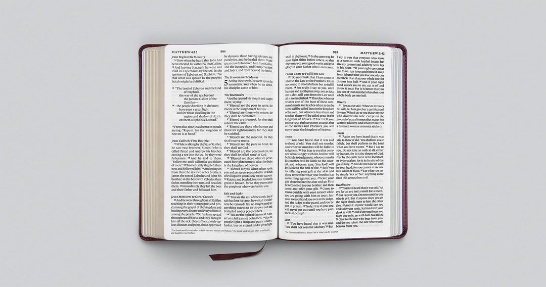 ESV Large Print Thinline Bible, TruTone, Mahogany - Re-vived