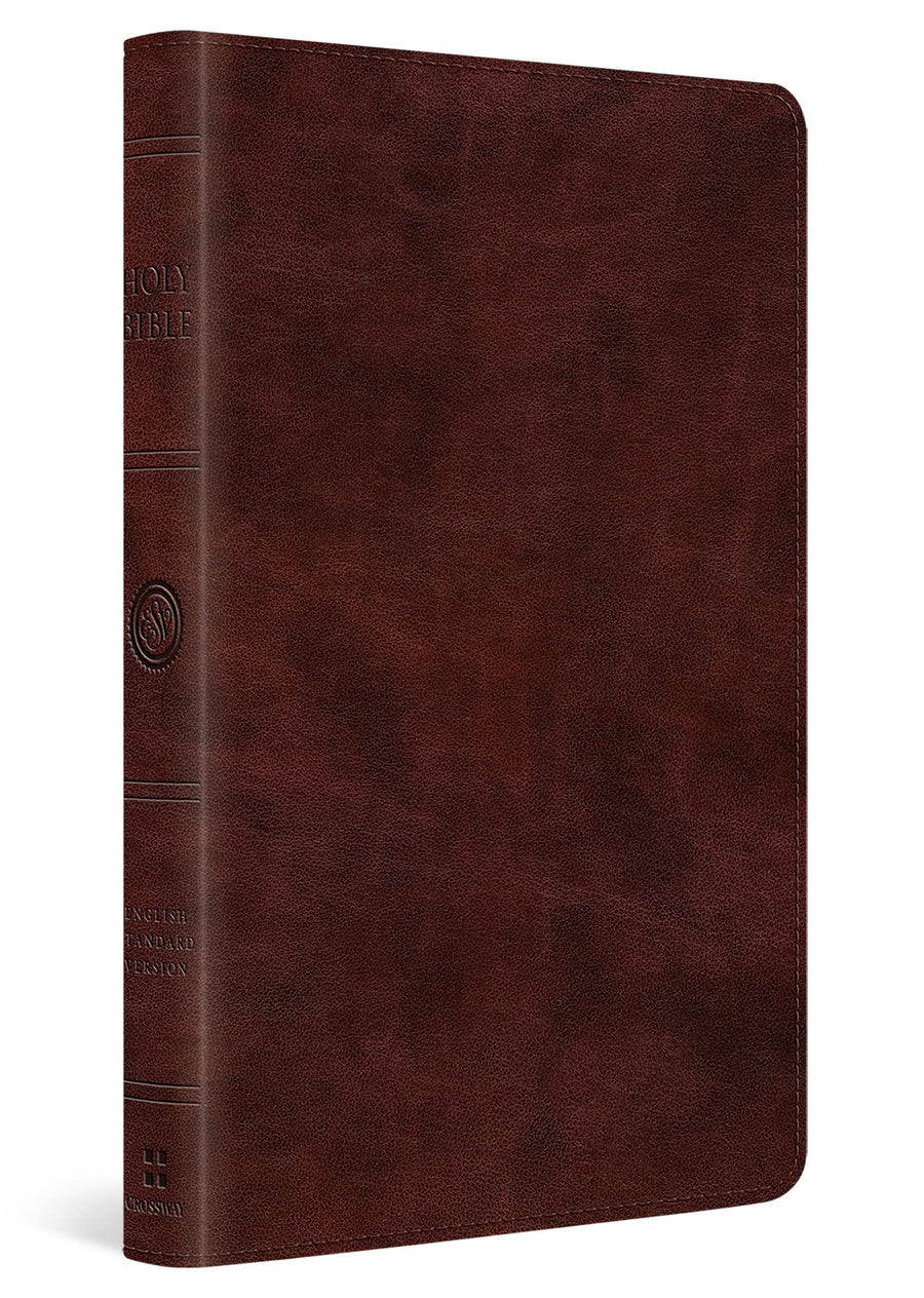 ESV Large Print Thinline Bible, TruTone, Mahogany - Re-vived