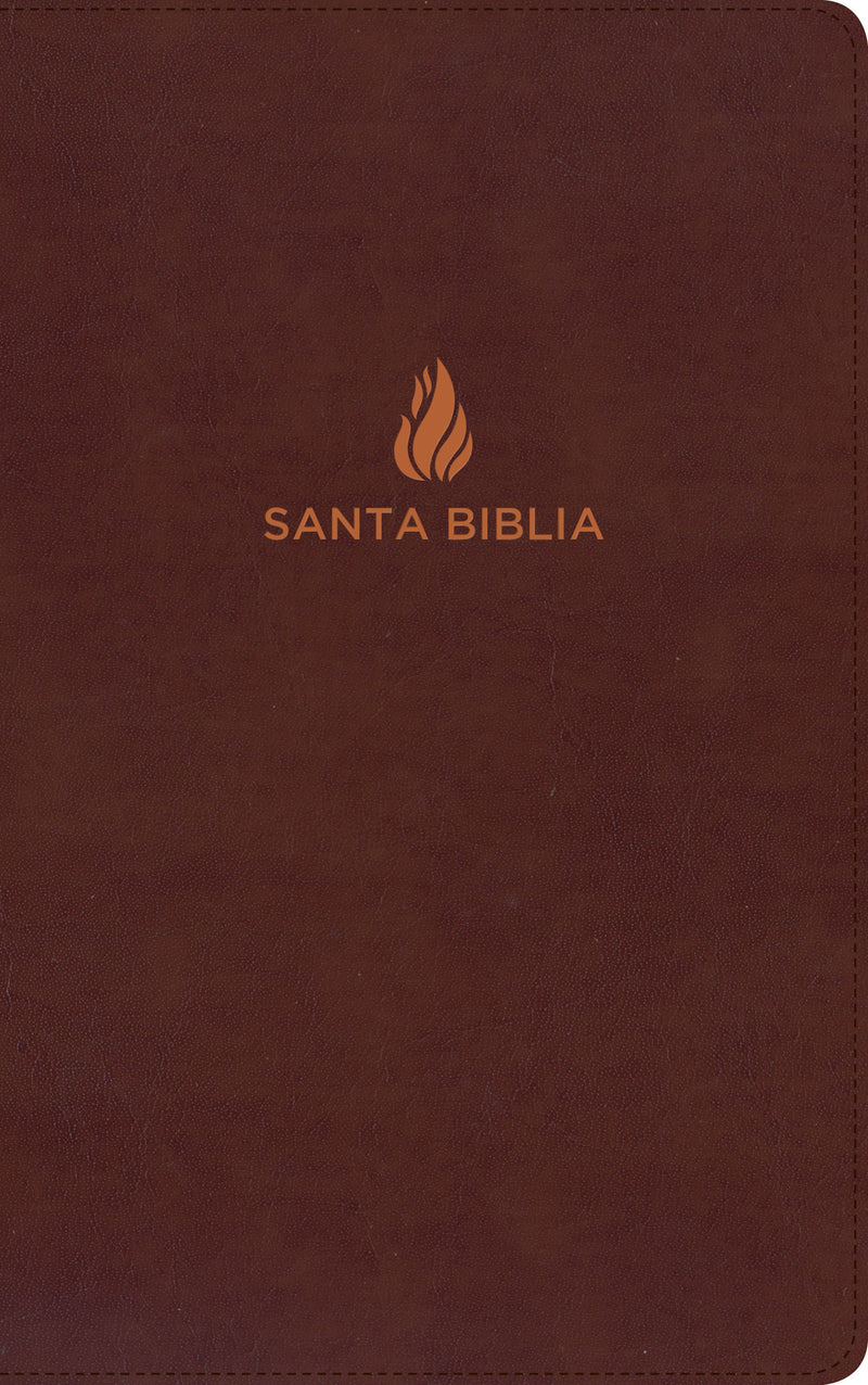 RVR 1960 Biblia Ultrafina, marrón piel fabricada con índice