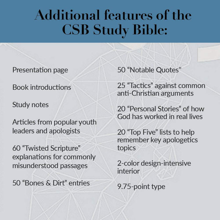 CSB Apologetics Study Bible For Students, Hardcover - Re-vived