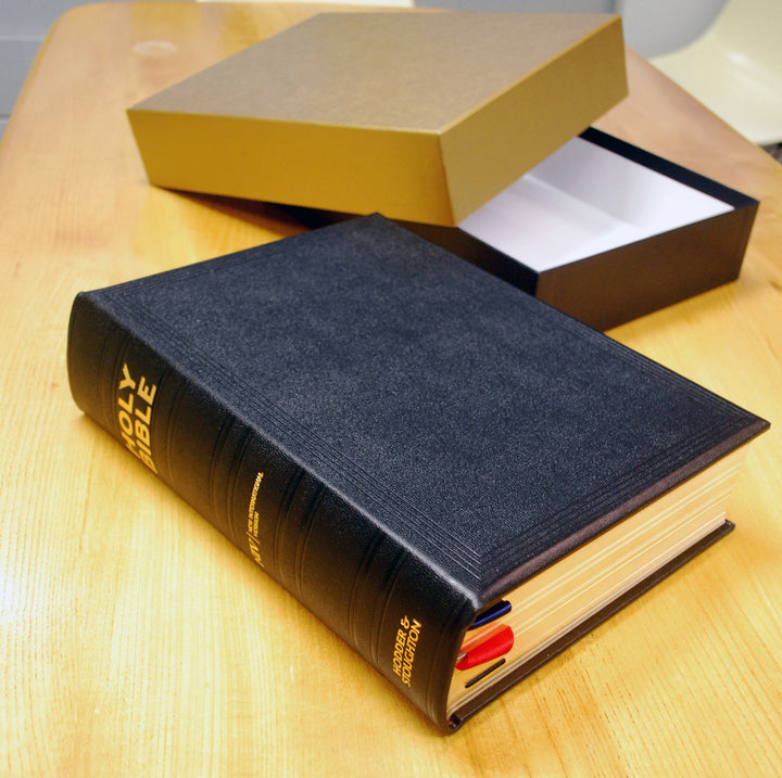 NIV Black Morocco Leather Lectern Bible - Re-vived