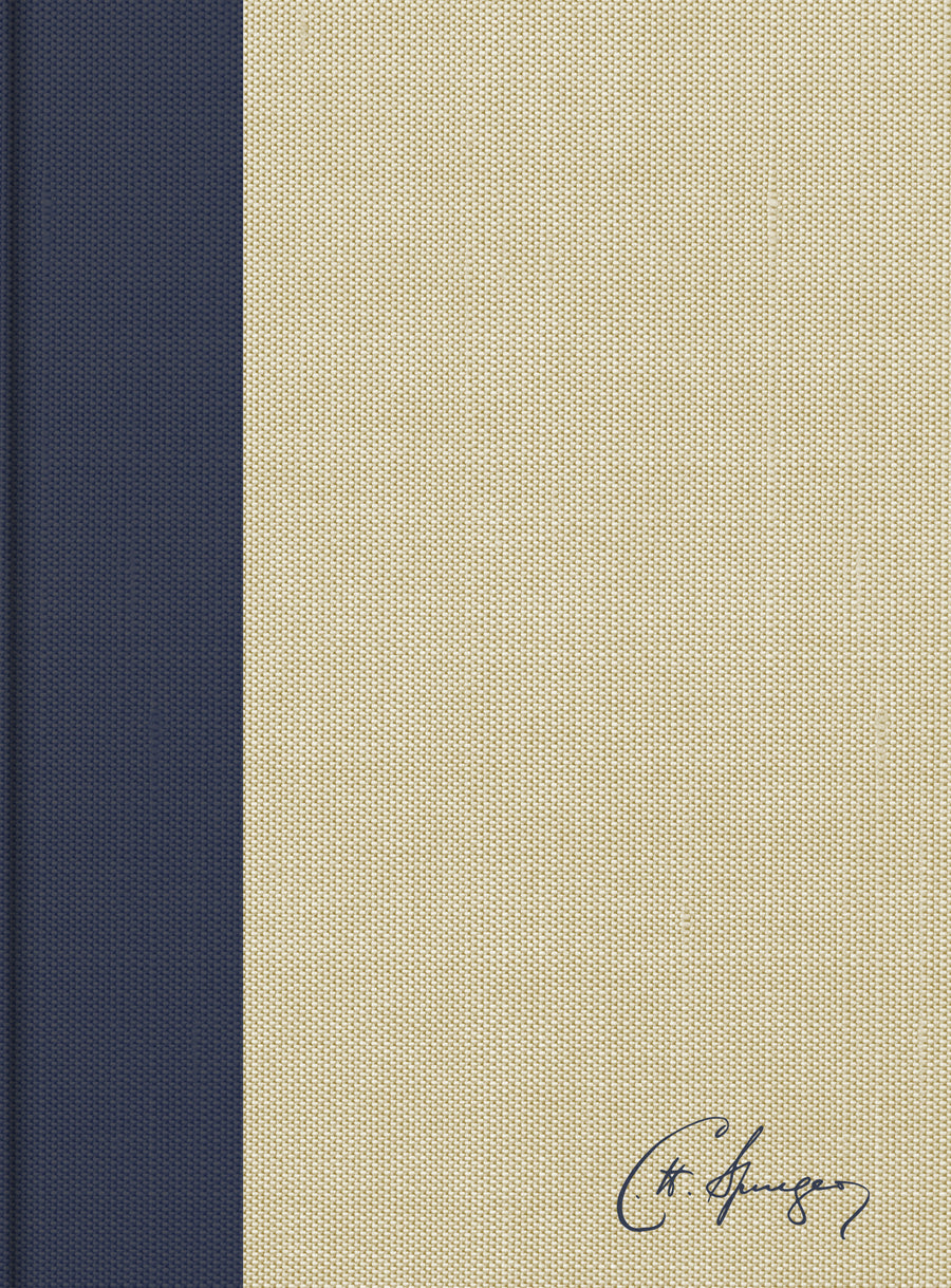 KJV Spurgeon Study Bible, Navy/Tan Cloth-over-Board - Re-vived
