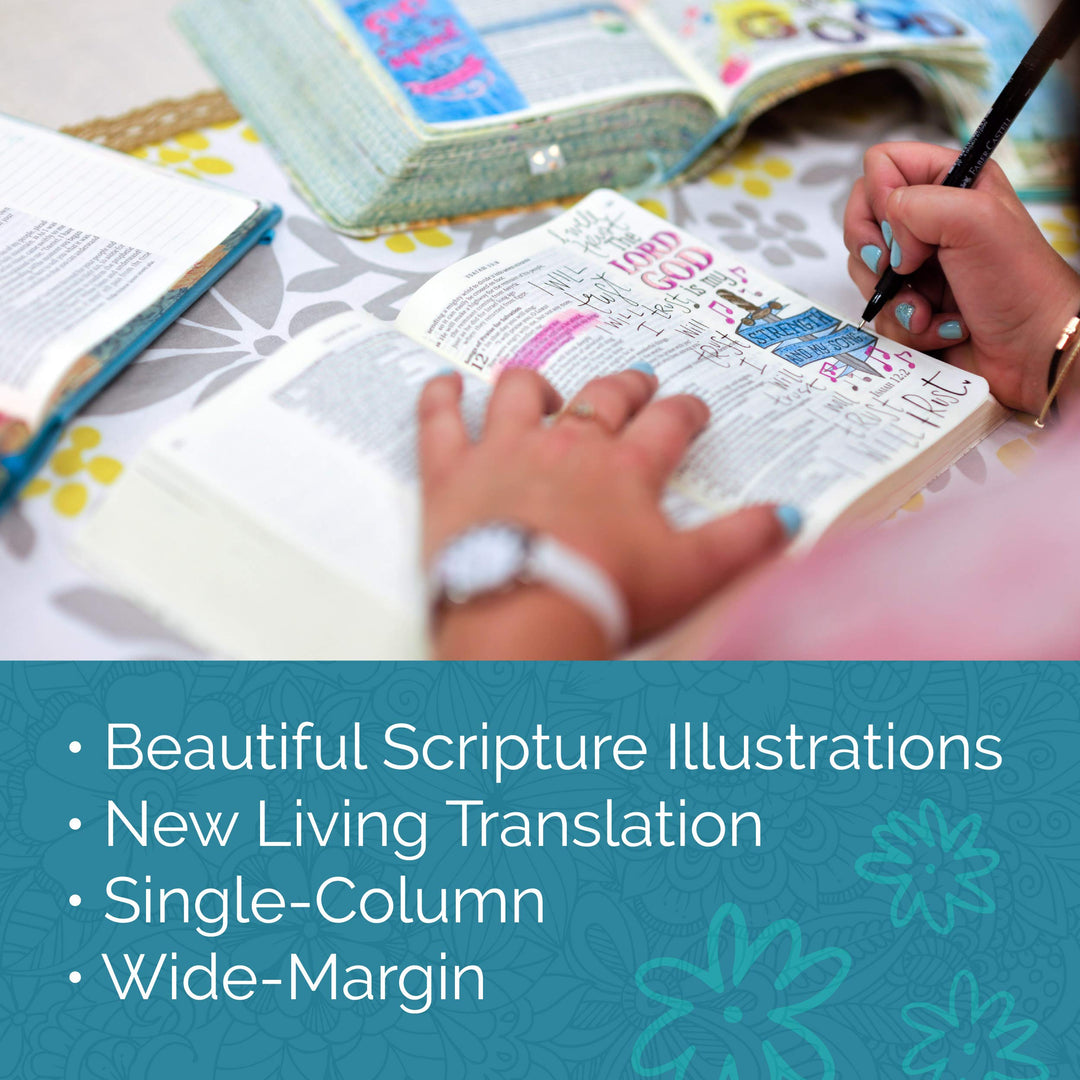NLT Inspire Bible Large Print, Tranquil Blue - Re-vived