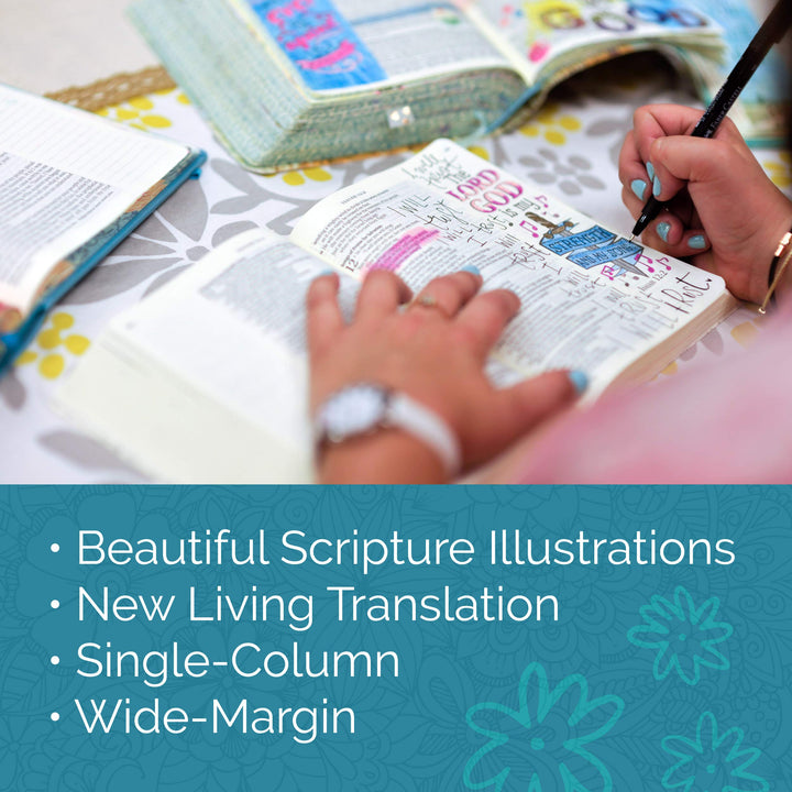 NLT Inspire Bible Large Print, Tranquil Blue - Re-vived