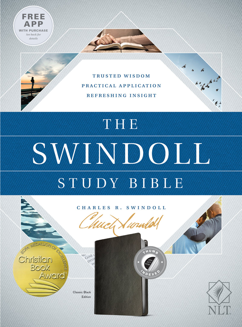 NLT Swindoll Study Bible Black, Indexed, The