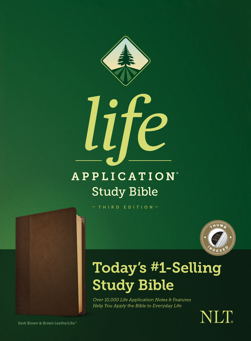 NLT Life Application Study Bible, Third Edition (Imitation Leather, Dark Brown/Brown, Indexed) - Re-vived