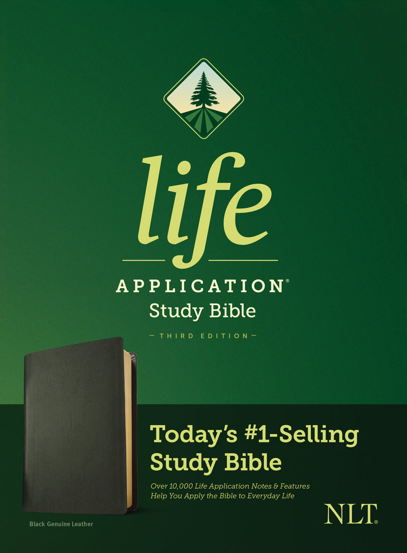 NLT Life Application Study Bible, Third Edition (Genuine Leather, Black) - Re-vived