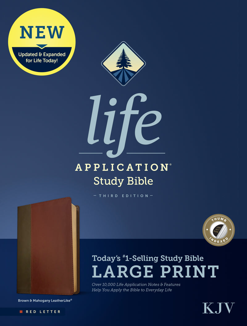 KJV Life Application Study Bible, Third Edition, Large Print, Brown & Mahogany LeatherLike