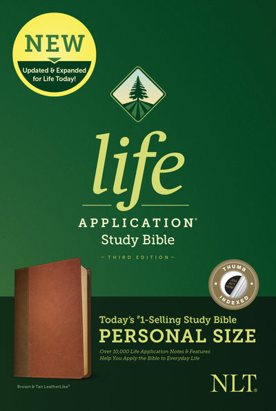 NLT Life Application Study Bible, Third Edition, Personal Size (Imitation Leather, Brown/Mahogany, Indexed) - Re-vived
