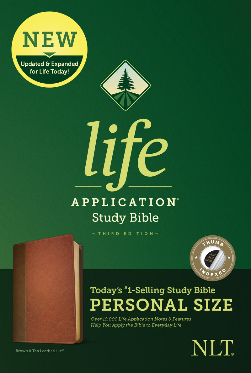NLT Life Application Study Bible, Third Edition, Personal Size (Imitation Leather, Brown/Mahogany, Indexed) - Re-vived