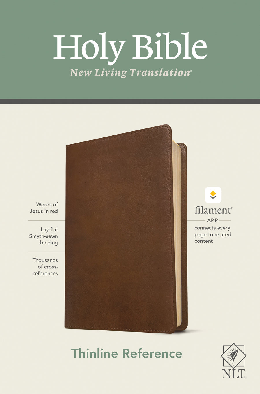 NLT Thinline Reference Bible, Filament Edition, Brown - Re-vived