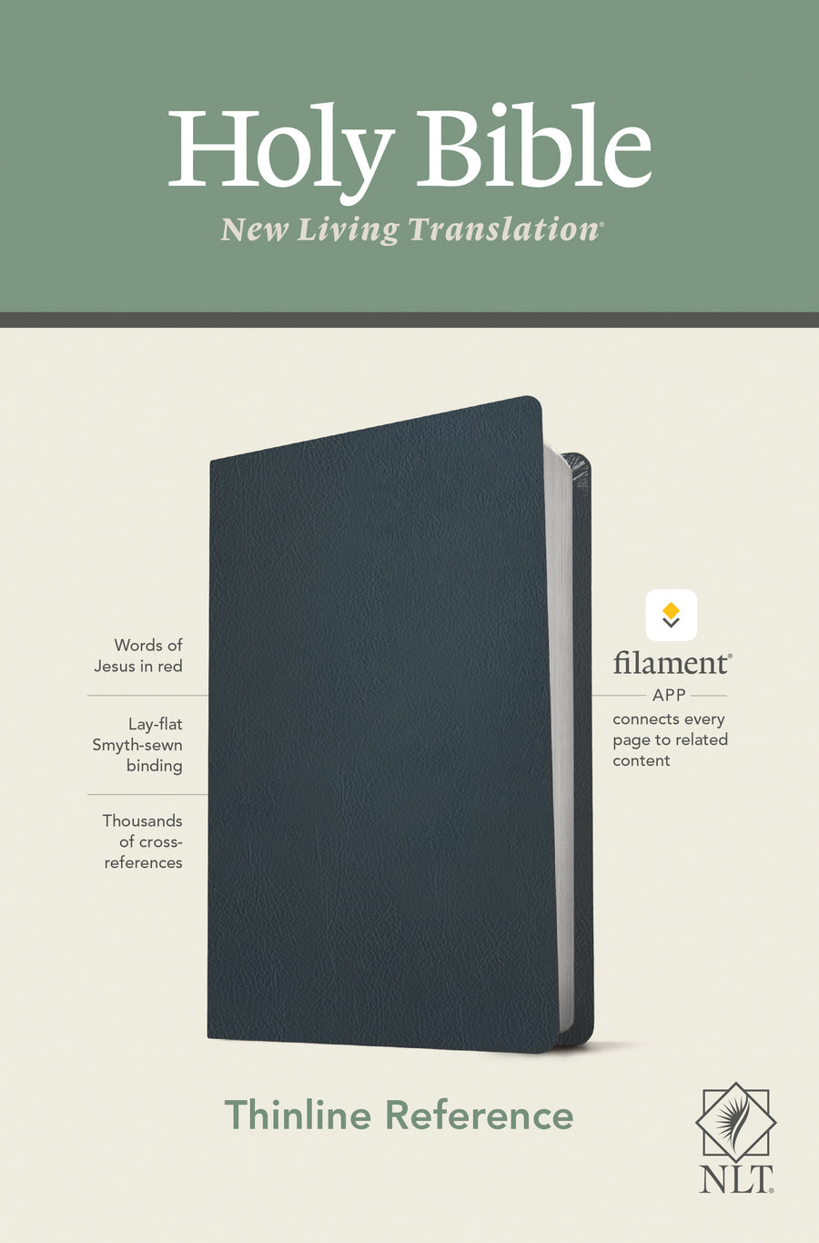 NLT Thinline Reference Bible, Filament Edition, Navy - Re-vived