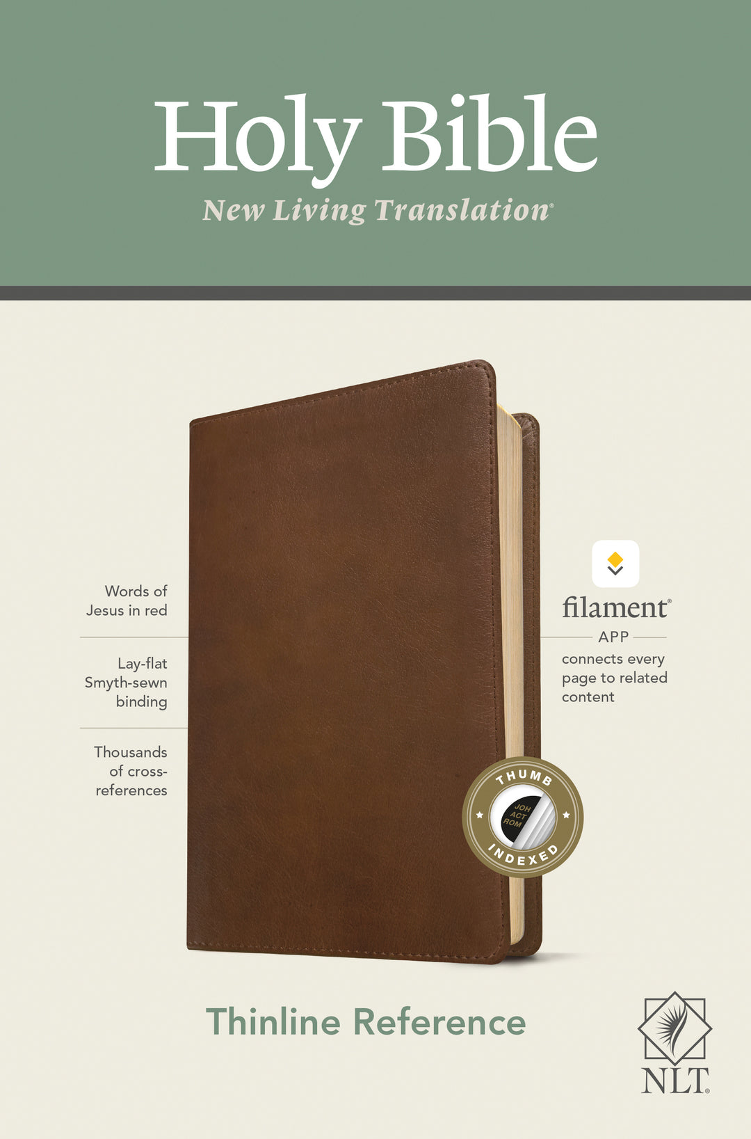 NLT Thinline Reference Bible, Filament Edition, Brown - Re-vived