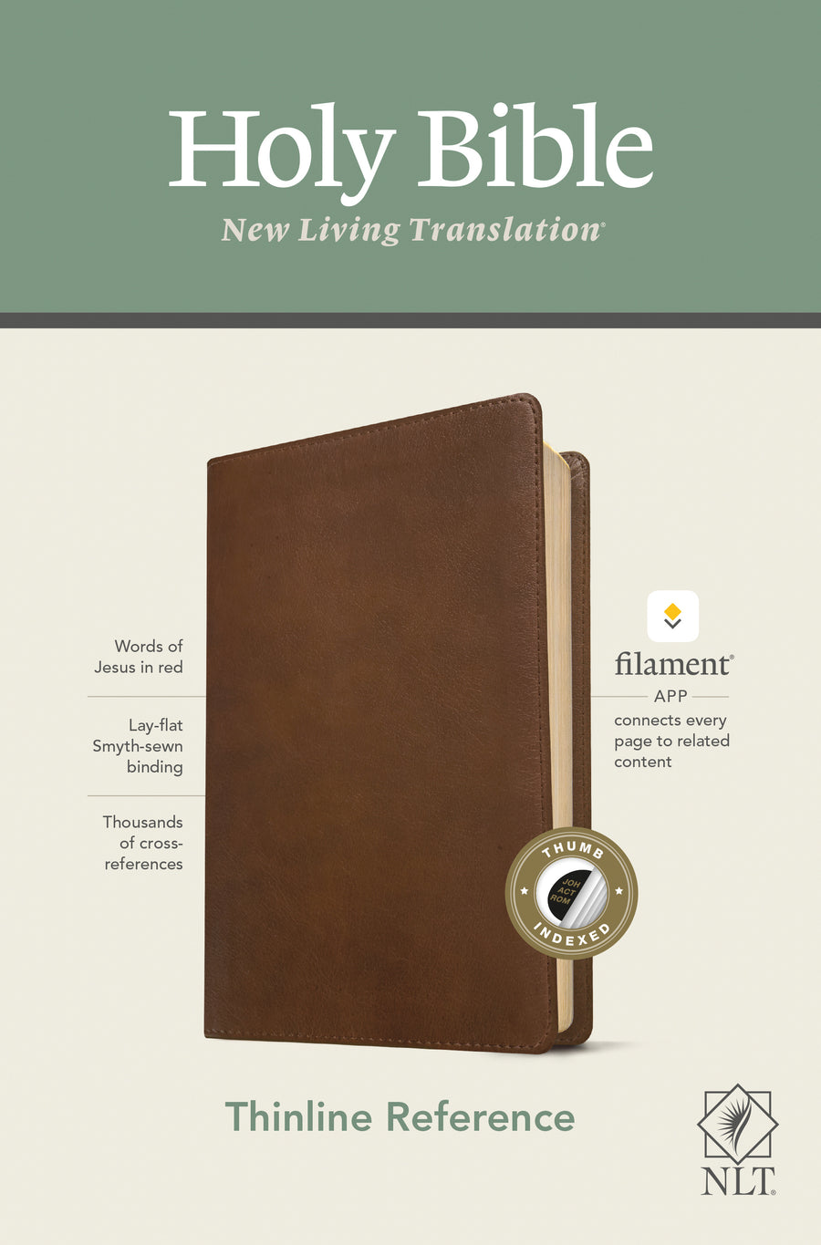 NLT Thinline Reference Bible, Filament Edition, Brown - Re-vived