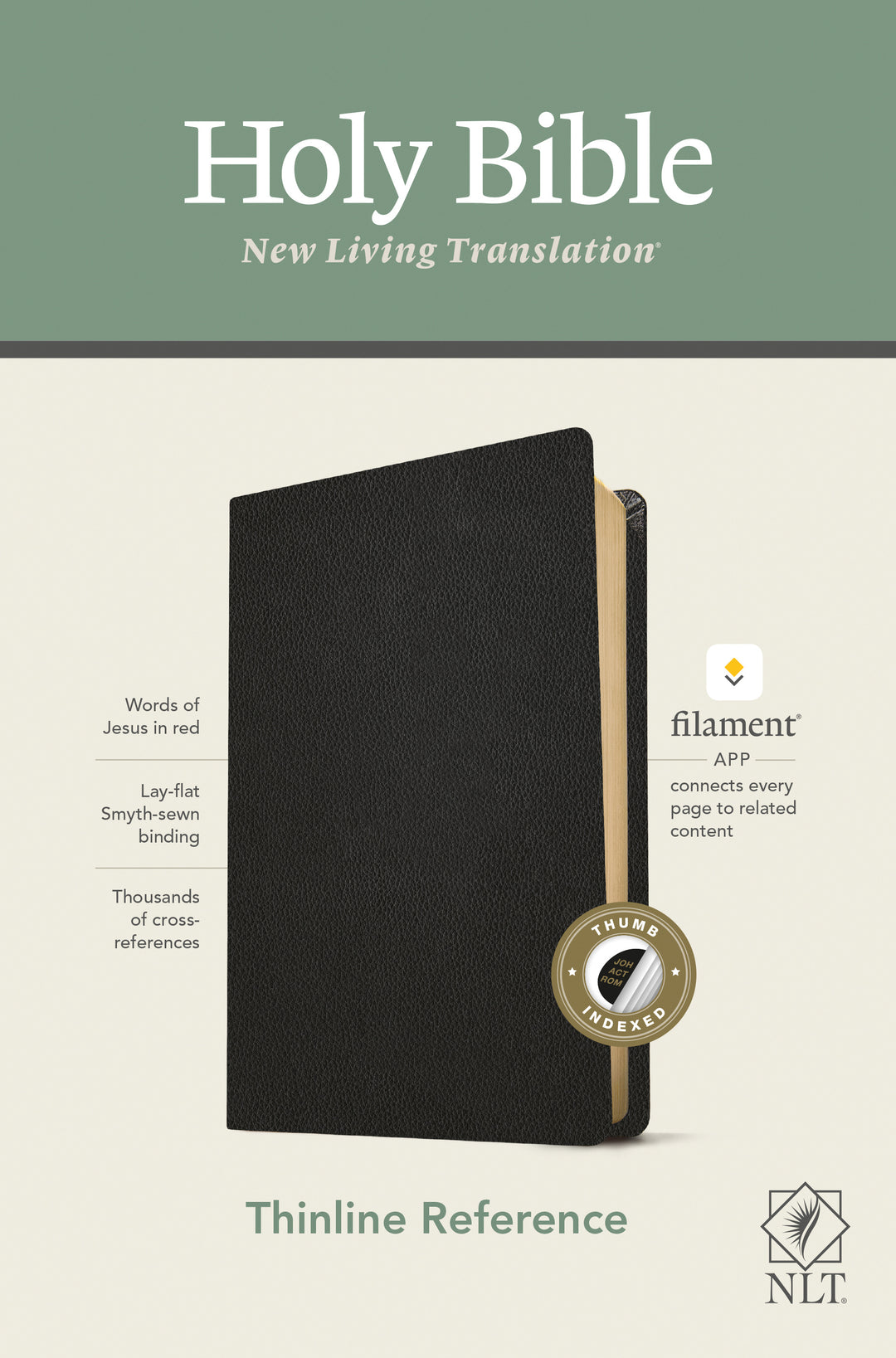 NLT Thinline Reference Bible, Filament Edition, Black - Re-vived