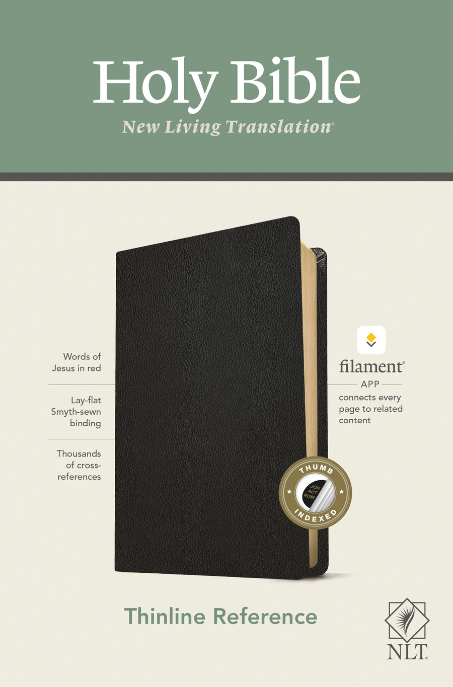 NLT Thinline Reference Bible, Filament Edition, Black - Re-vived