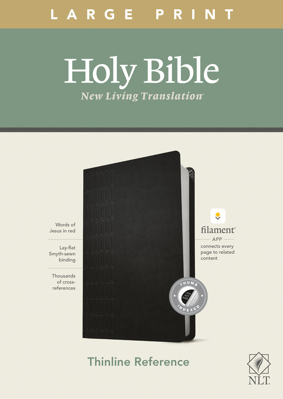 NLT Large Print Thinline Reference Bible, Filament Edition - Re-vived