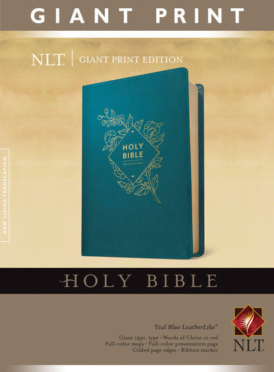 NLT Holy Bible, Giant Print, Teal, Red Letter - Re-vived