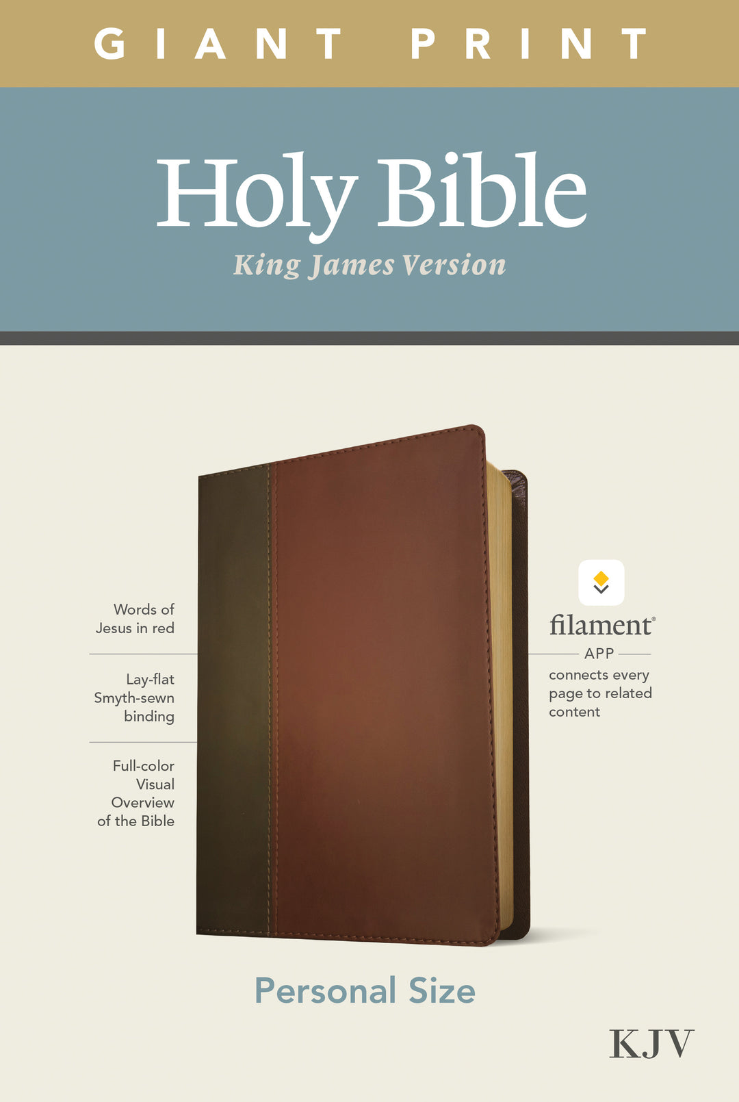 KJV Personal Size Giant Print Bible, Filament Edition, Brown - Re-vived