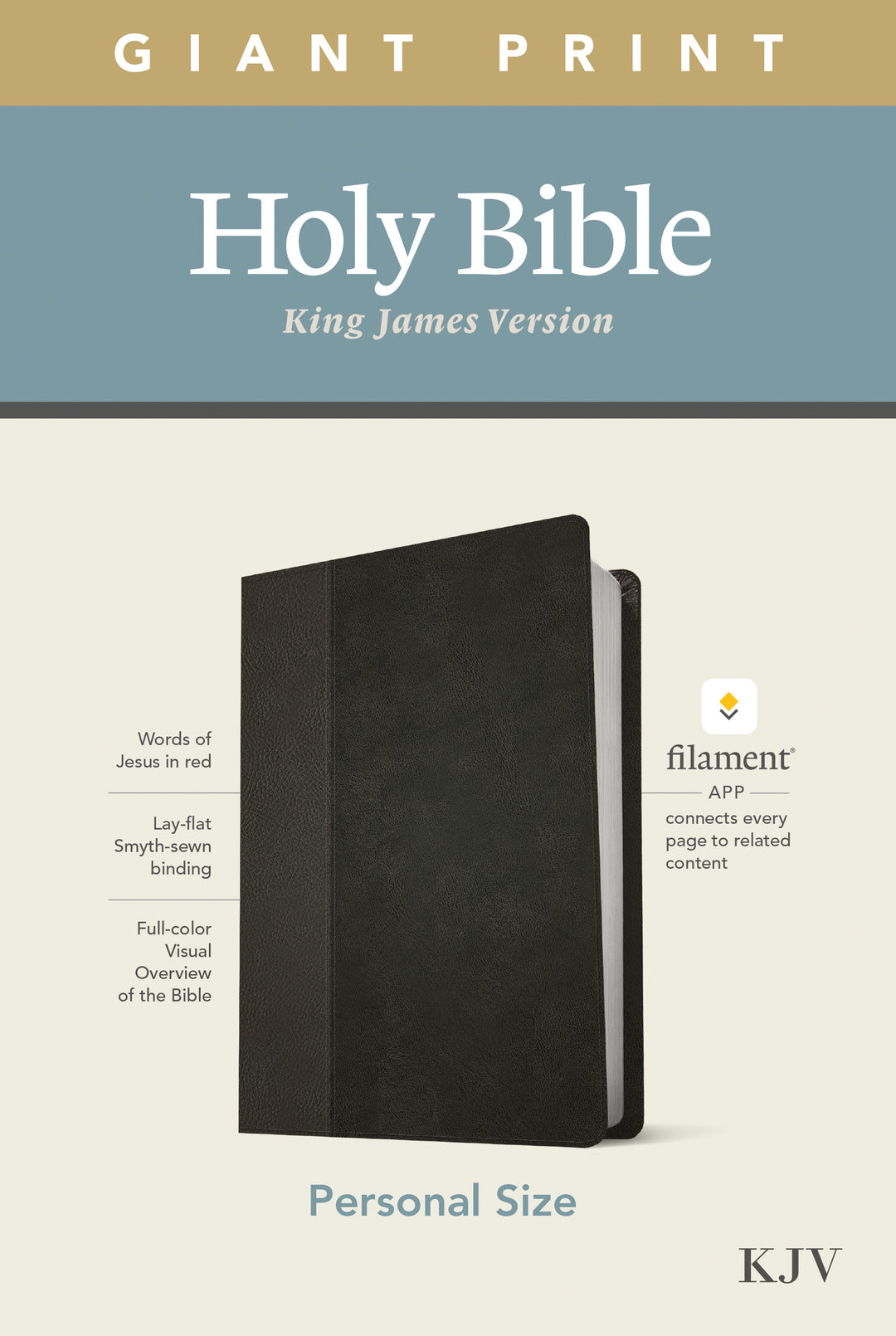 KJV Personal Size Giant Print Bible, Filament Edition, Black - Re-vived