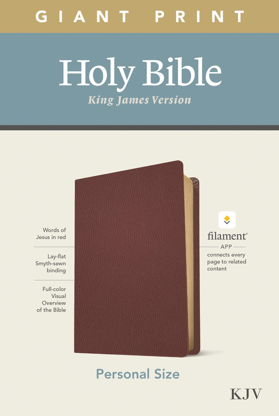 KJV Personal Size Giant Print Bible, Filament Edition, Brown - Re-vived
