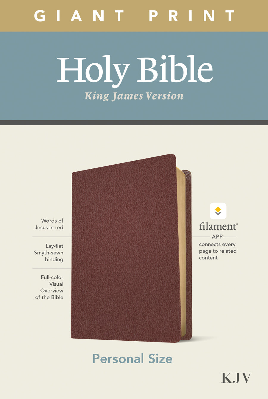 KJV Personal Size Giant Print Bible, Filament Edition, Brown - Re-vived