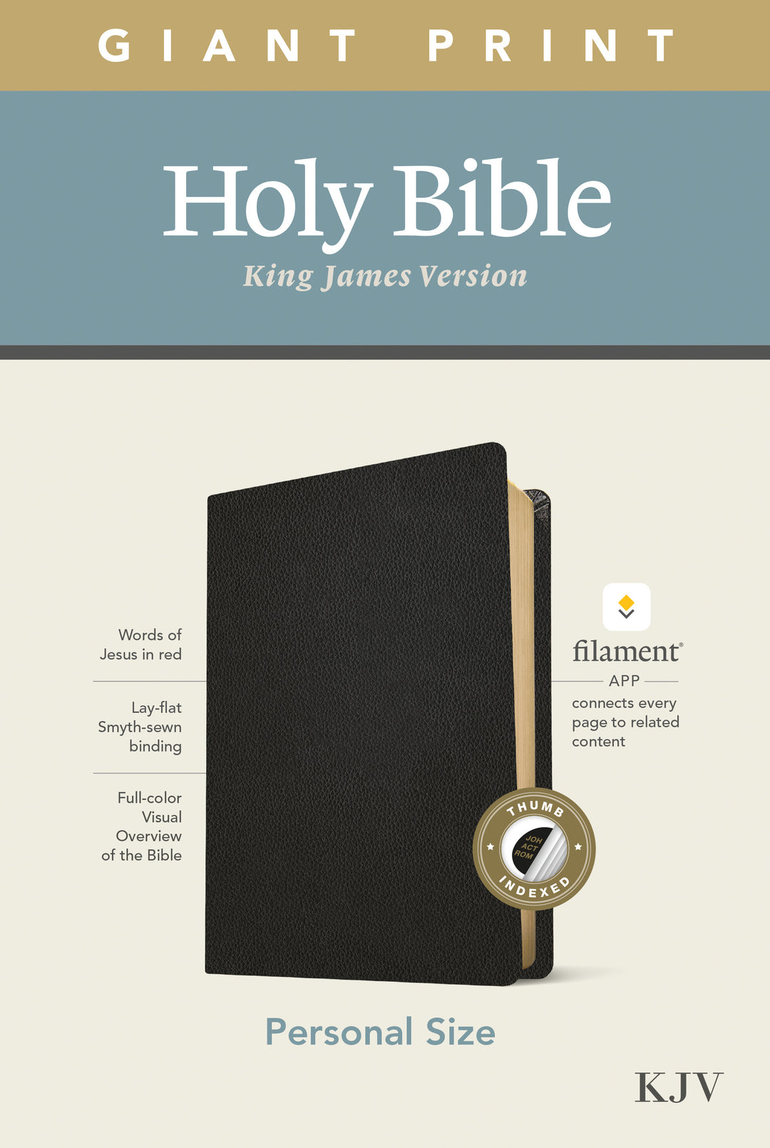 KJV Personal Size Giant Print Bible, Filament Edition, Black - Re-vived