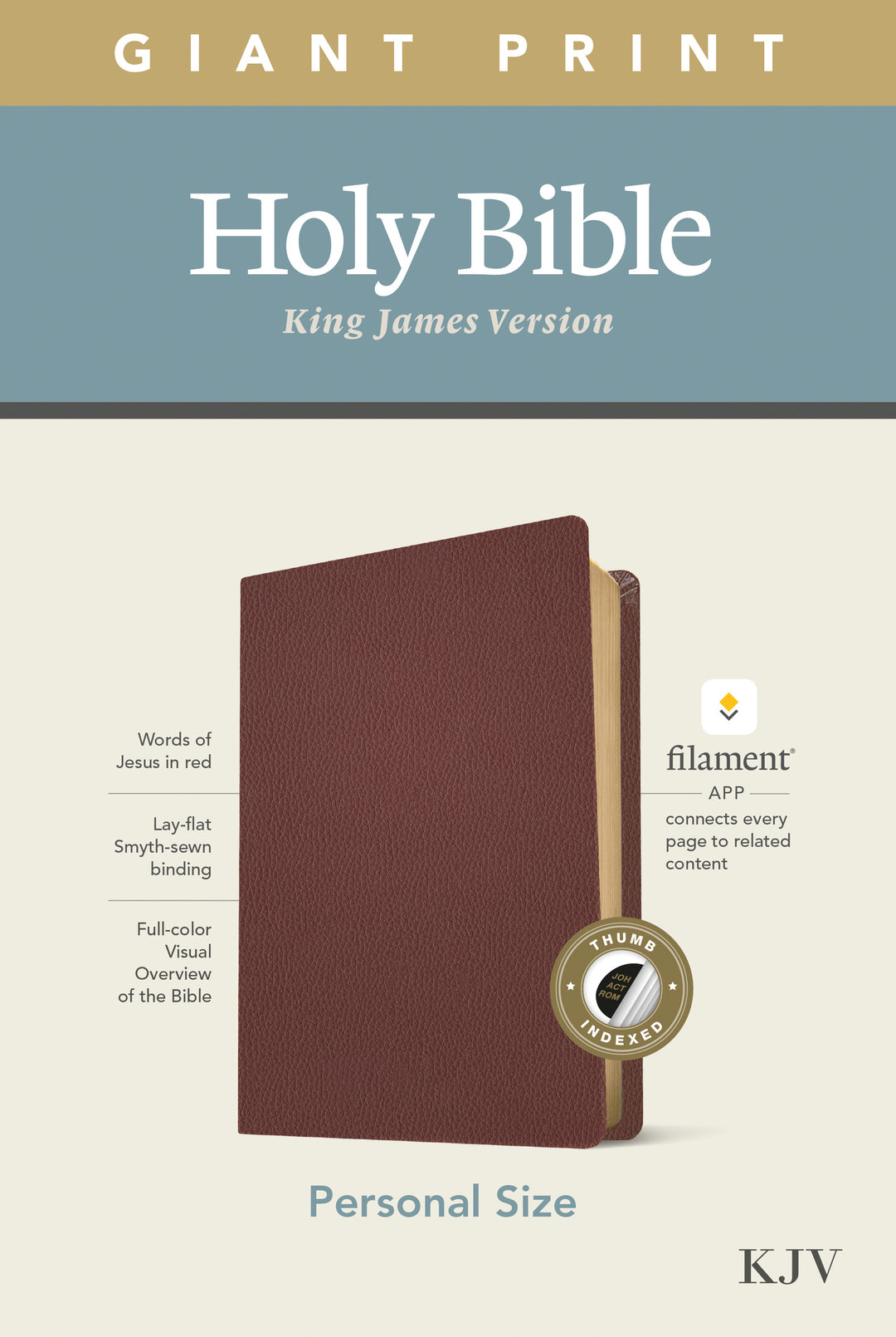KJV Personal Size Giant Print Bible, Filament Edition, Brown - Re-vived