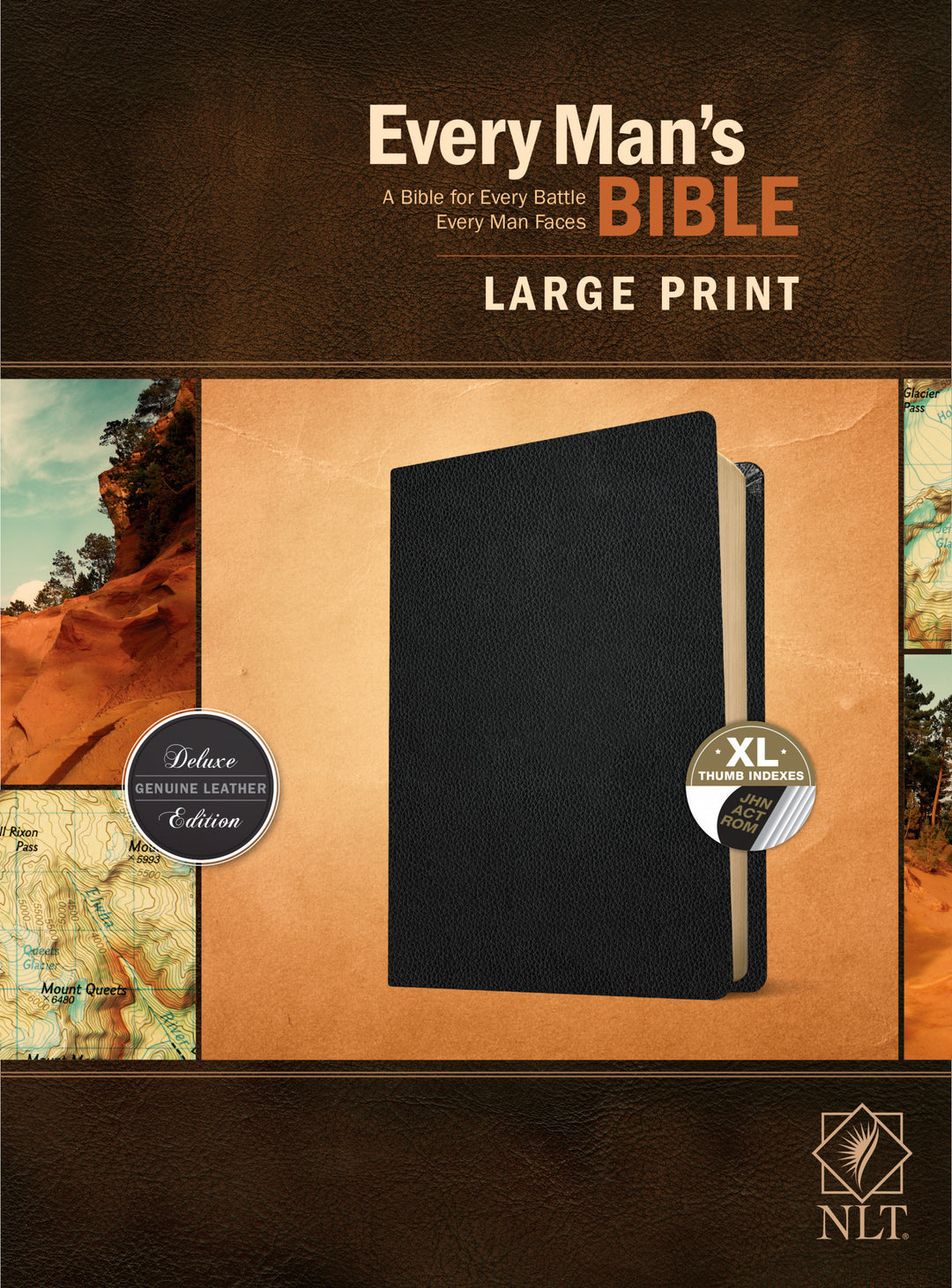 NLT Every Man's Bible, Large Print, Black, Indexed - Re-vived