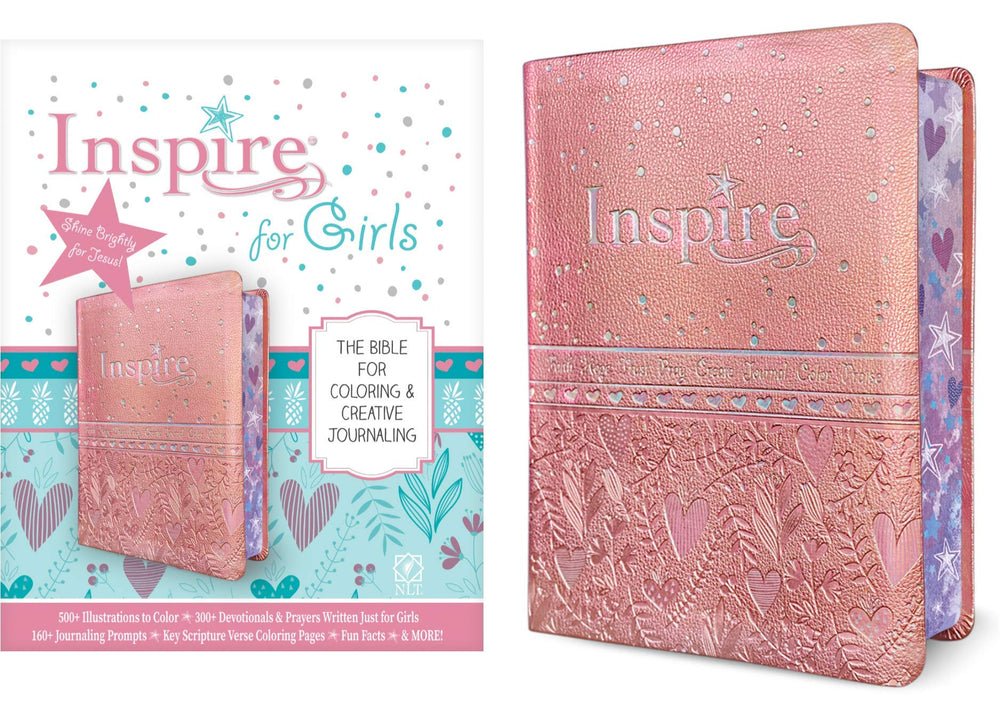 NLT Inspire Bible for Girls (LeatherLike, Pink) - Re-vived