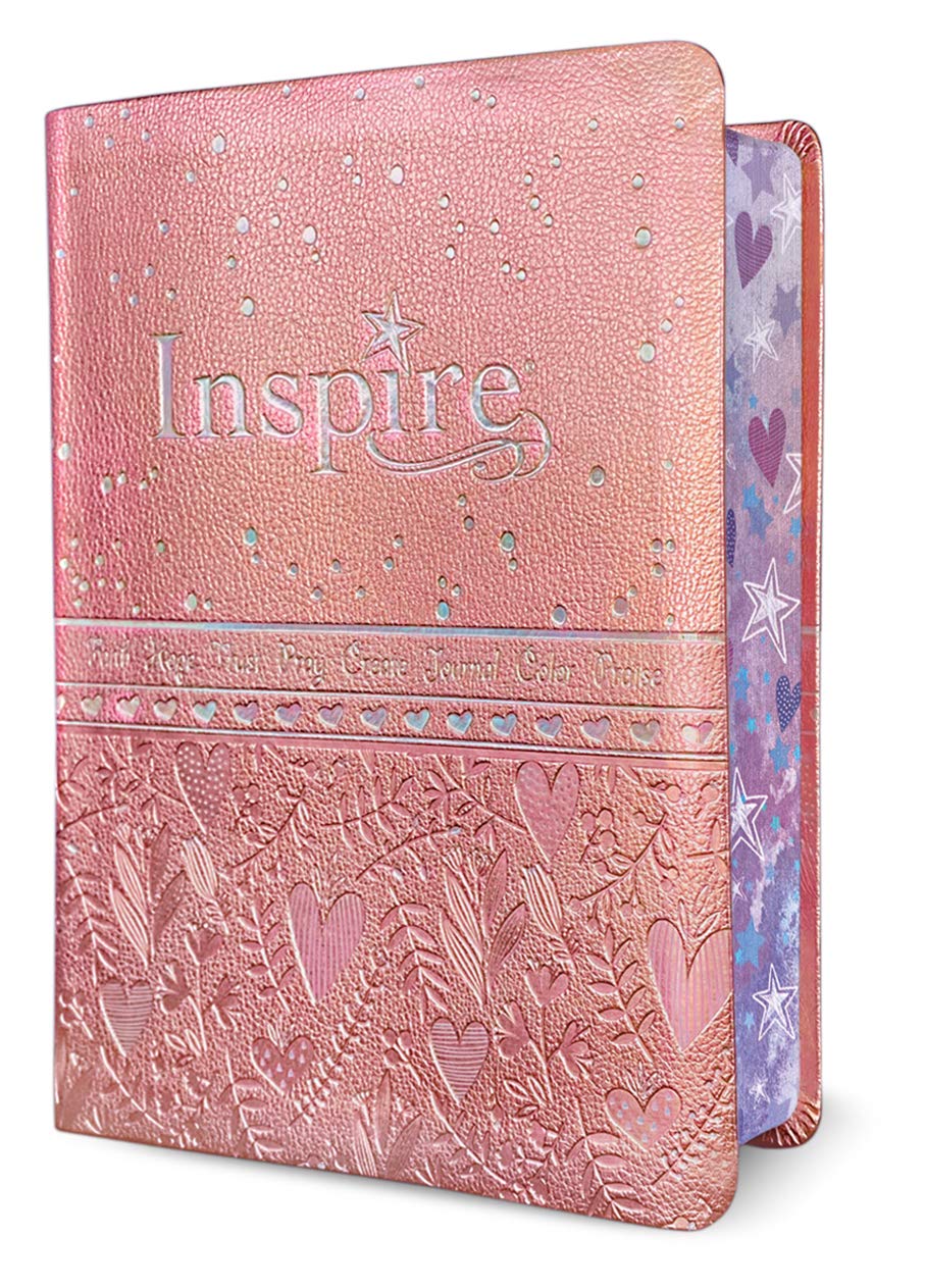 NLT Inspire Bible for Girls (LeatherLike, Pink) - Re-vived