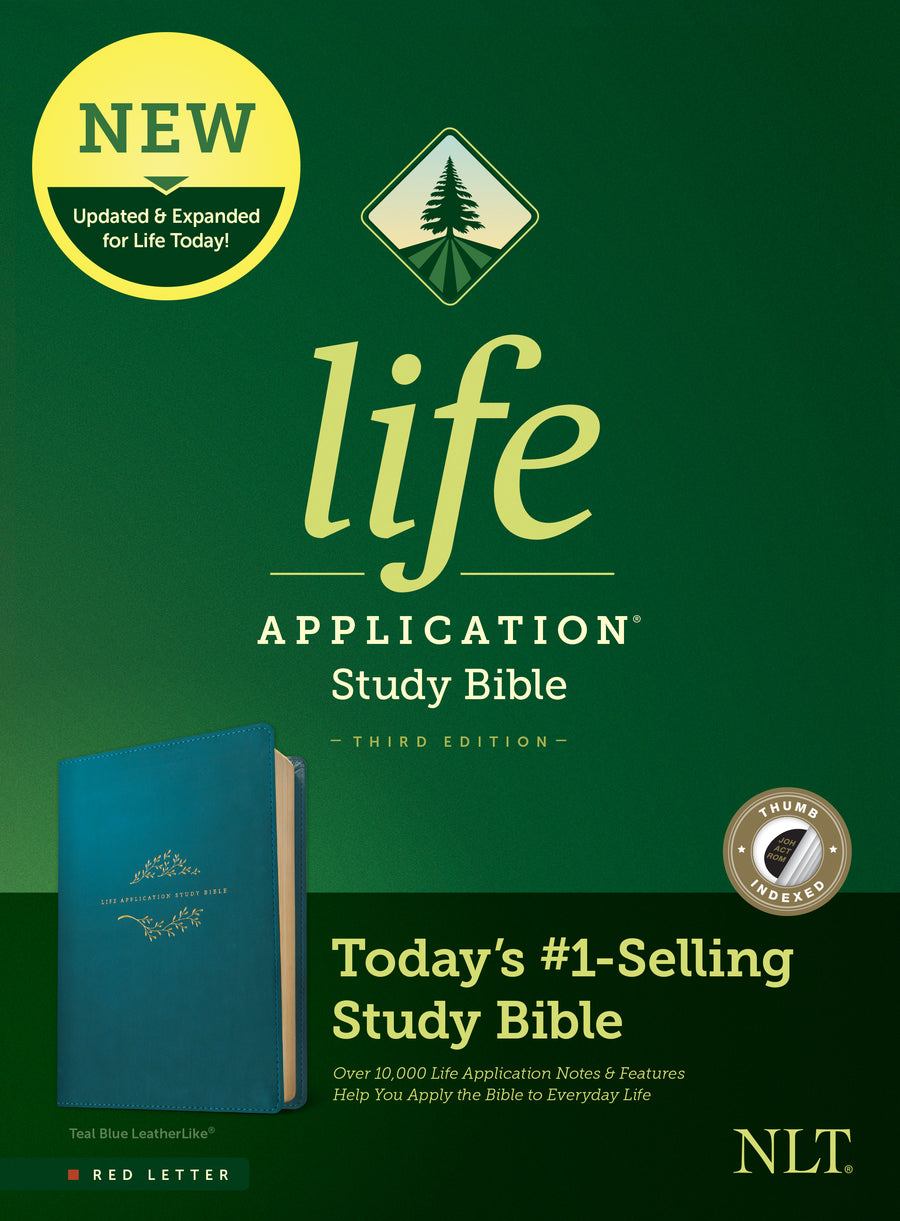 NLT Life Application Study Bible, Third Edition, Teal Blue - Re-vived
