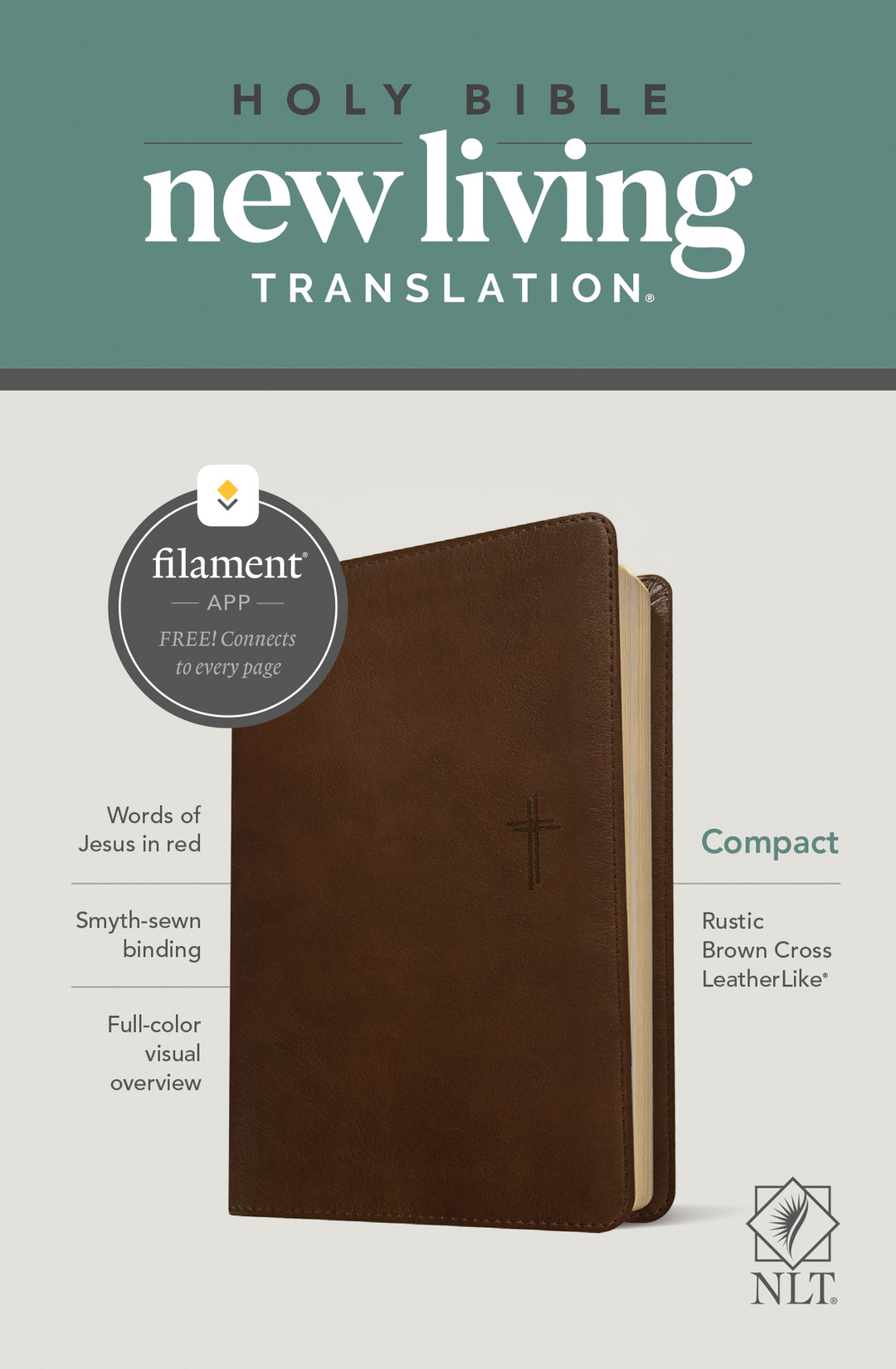NLT Compact Bible, Filament Enabled Edition, Rustic Brown - Re-vived