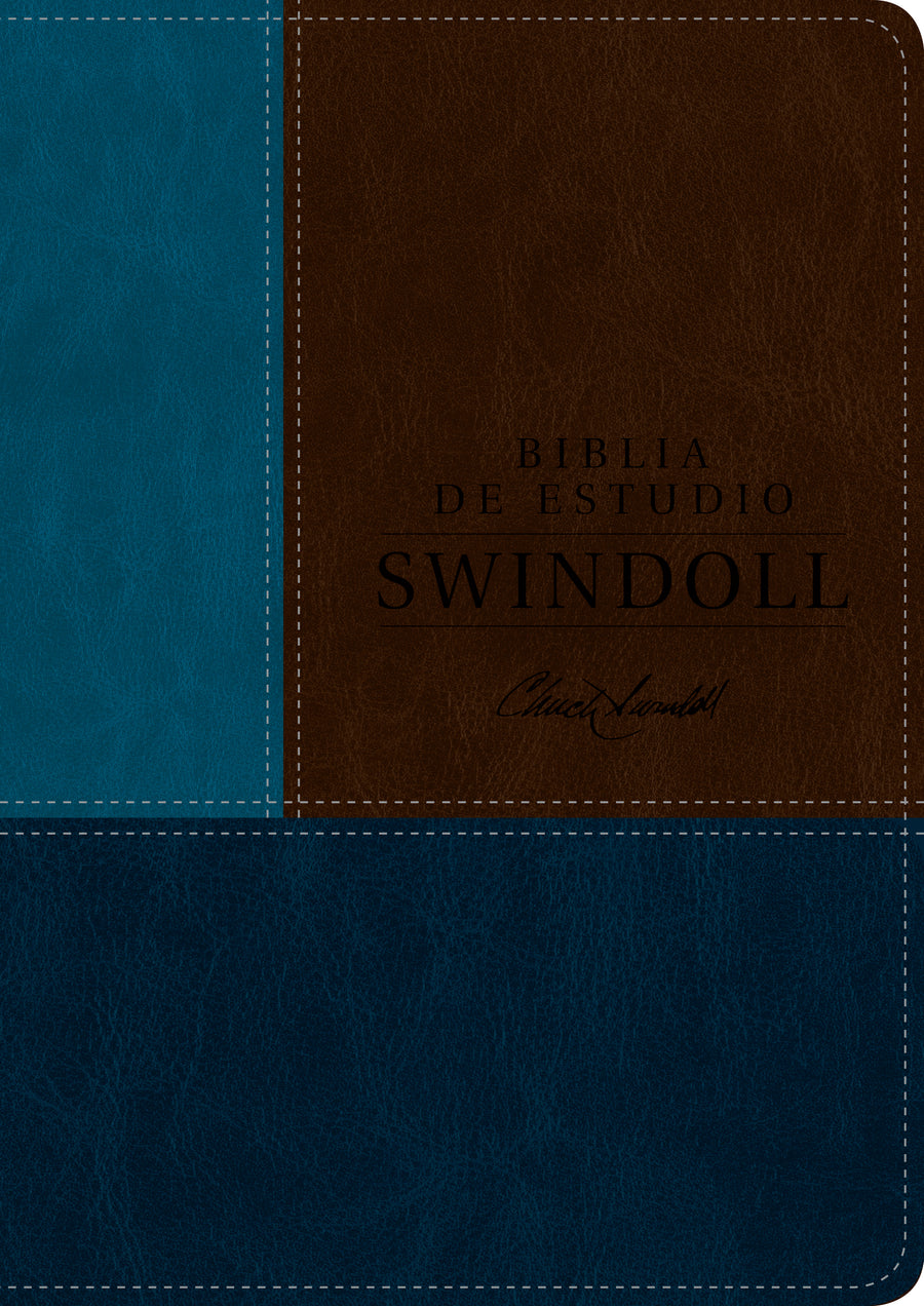 Biblia de Estudio Swindoll NTV (Sentipiel, Café/Azul/Turquesa, Índice) - Re-vived