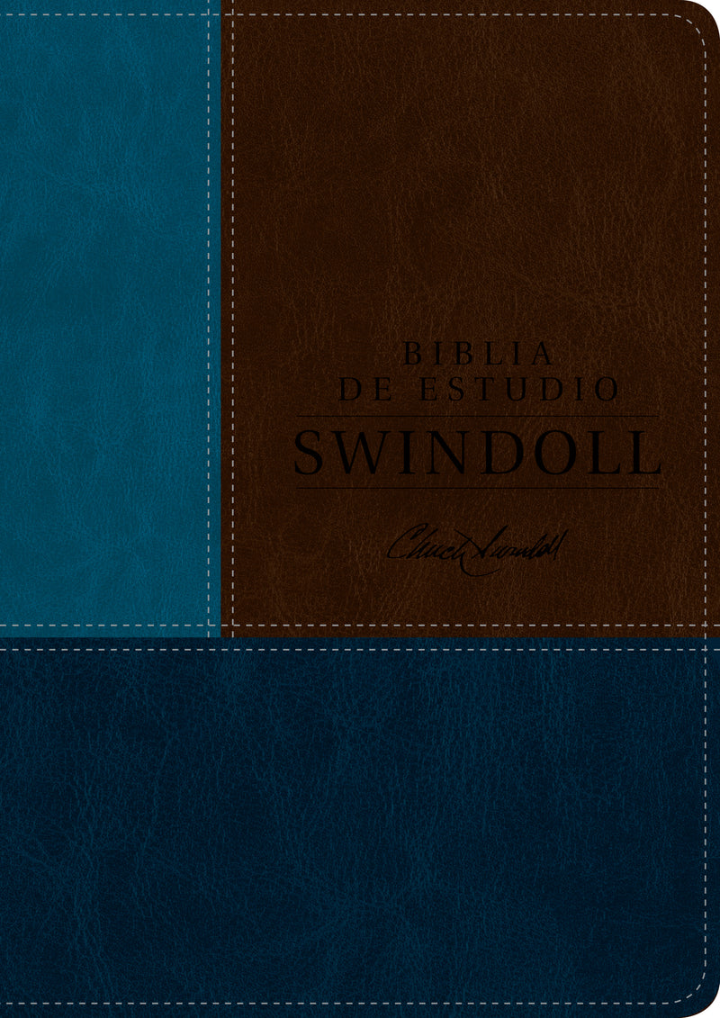 Biblia de Estudio Swindoll NTV (Sentipiel, Café/Azul/Turquesa, Índice)