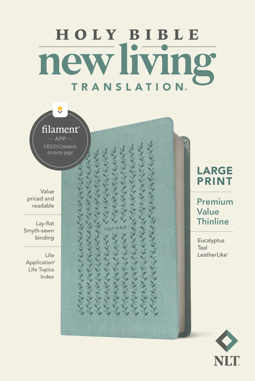 NLT Large Print Premium Value Thinline Bible, Filament - Re-vived