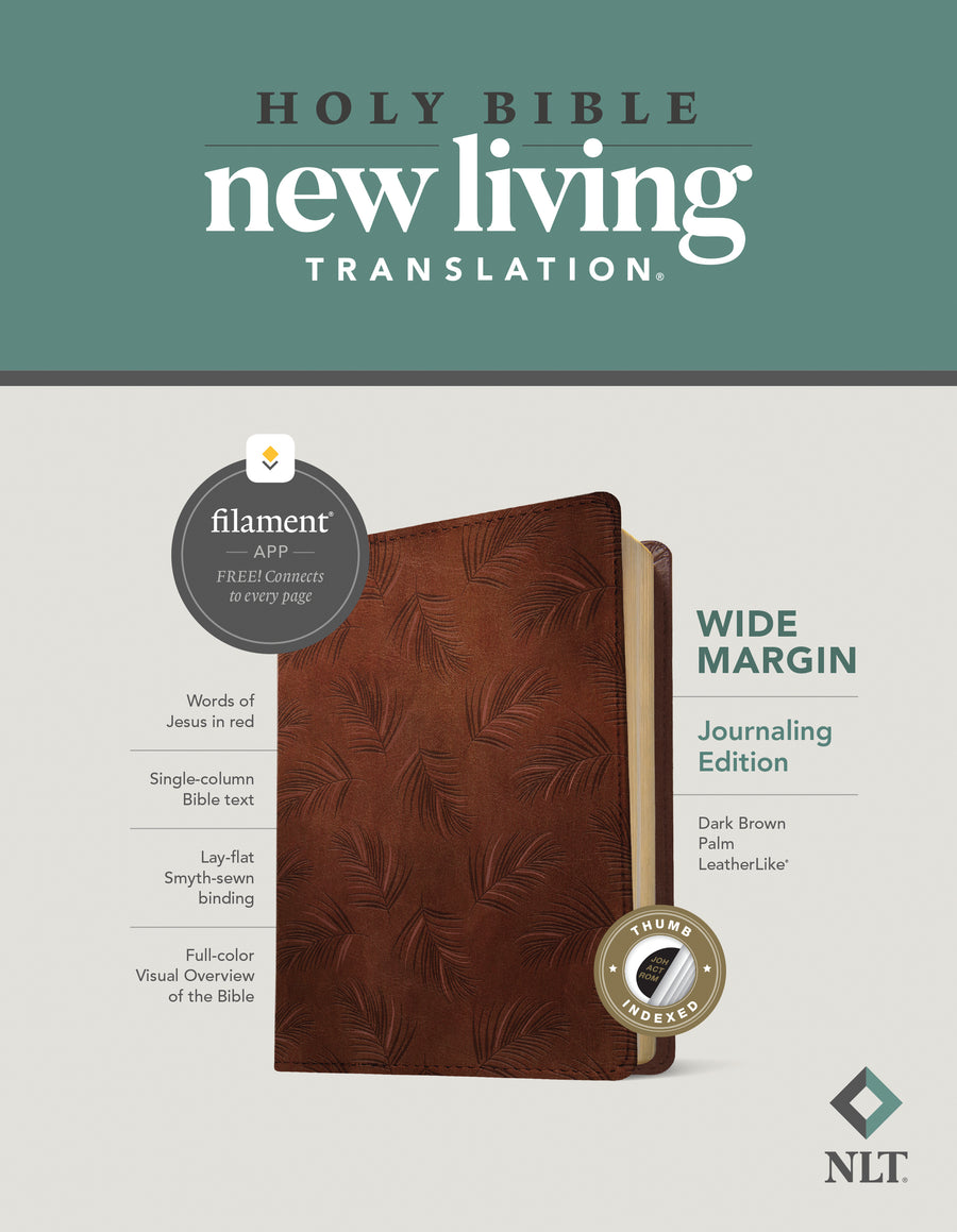 NLT Wide Margin Bible, Filament Enabled Edition, Brown - Re-vived