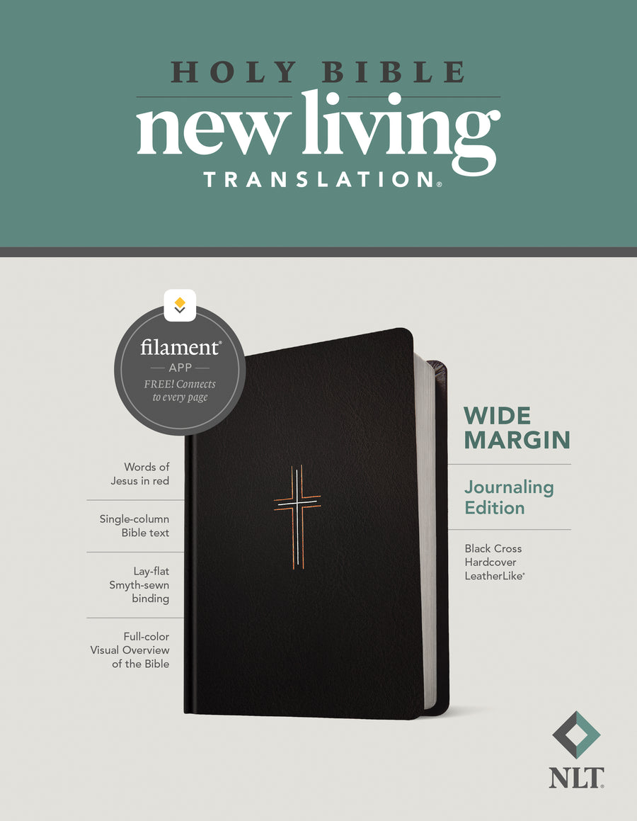 NLT Wide Margin Bible, Filament Enabled Edition, Black - Re-vived