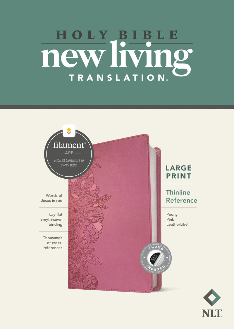 NLT Large Print Thinline Reference Bible, Filament, Peony