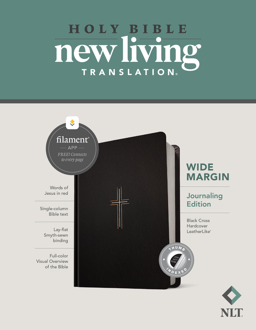 NLT Wide Margin Bible, Filament Enabled Edition, Black - Re-vived