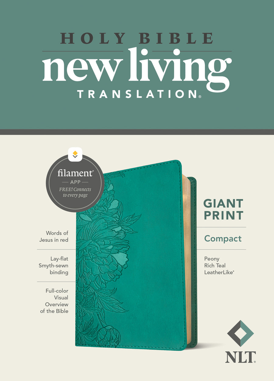 NLT Compact Giant Print Bible, Filament Edition, Teal - Re-vived