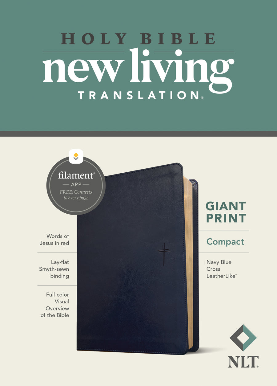 NLT Compact Giant Print Bible, Filament Edition, Navy - Re-vived