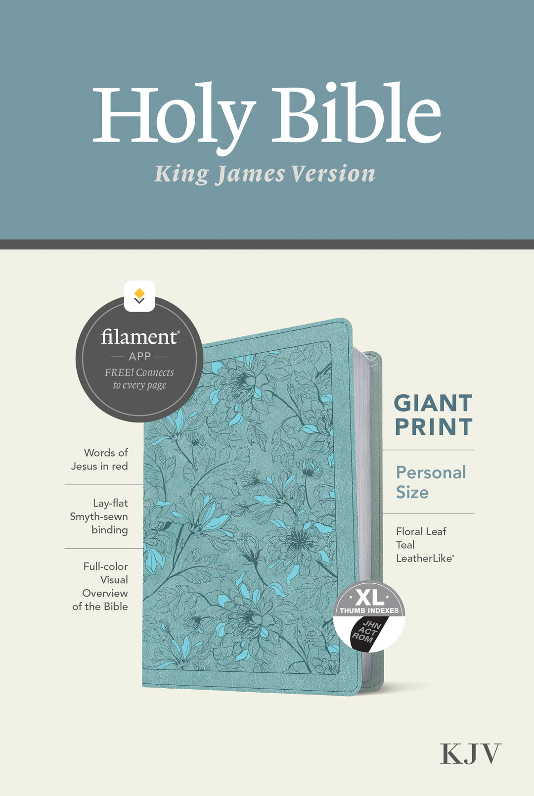 KJV Personal Size Giant Print Bible, Filament Enabled - Re-vived